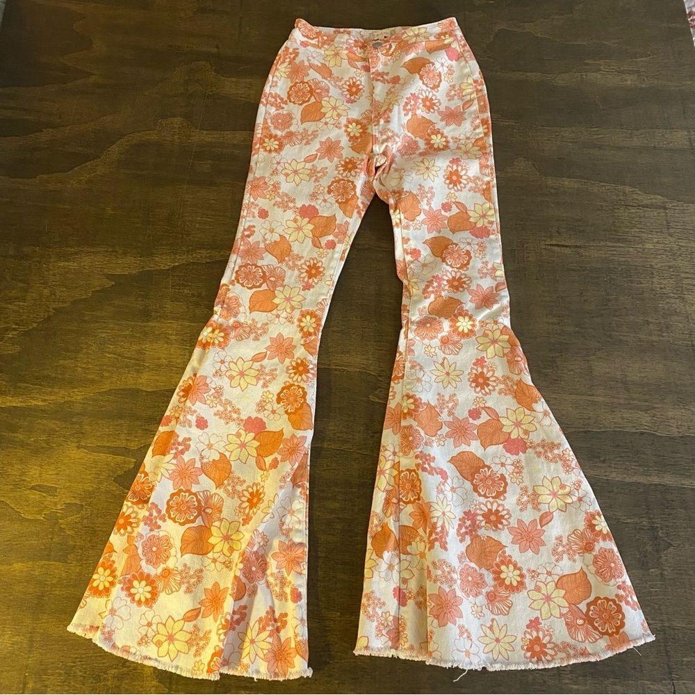 Altar'd State Peach and White Floral Pants - Picture 6 of 6